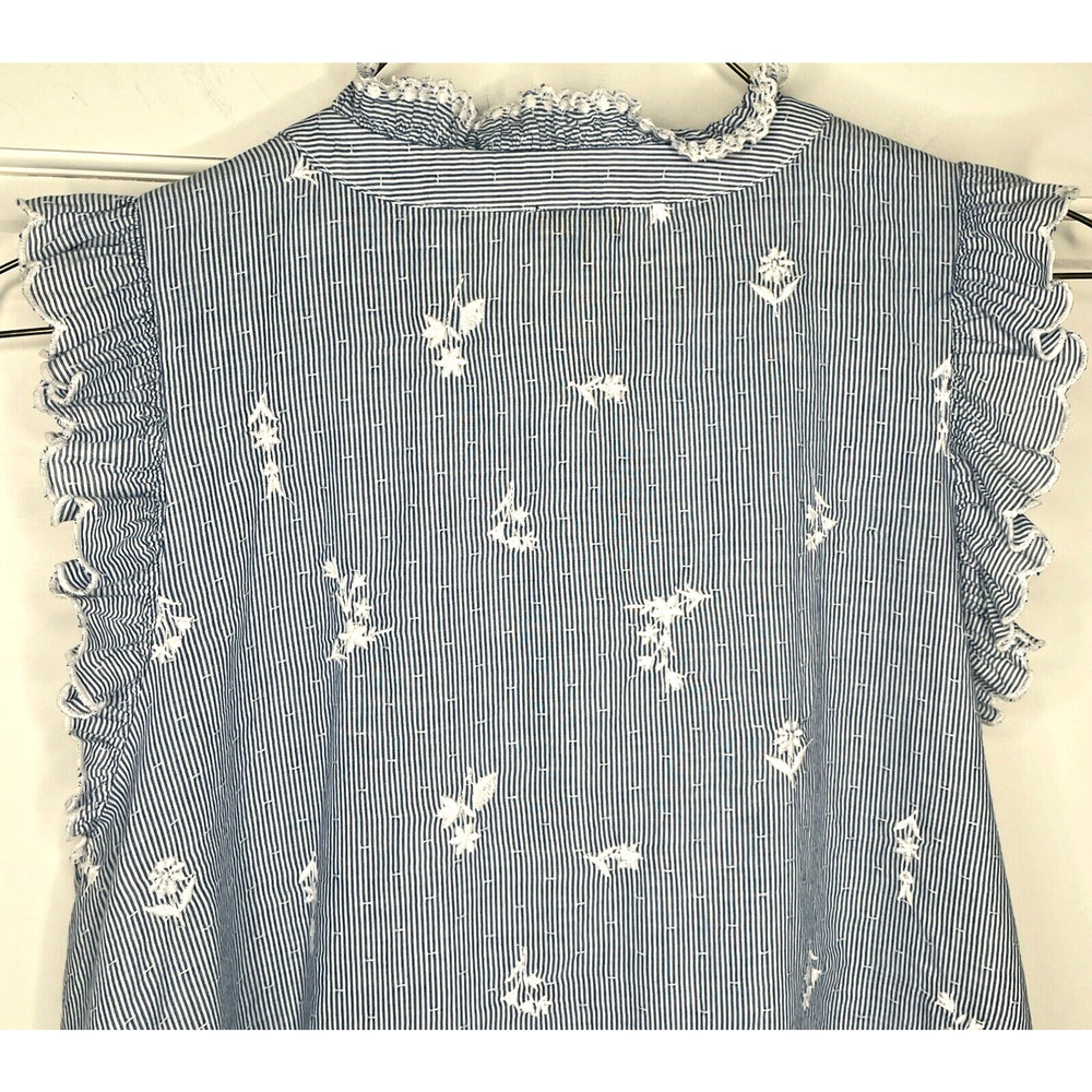 NEW Talbots Women's Embroidered Sleeveless Cotton Blouse Size X Cottage Fairy - Picture 10 of 12